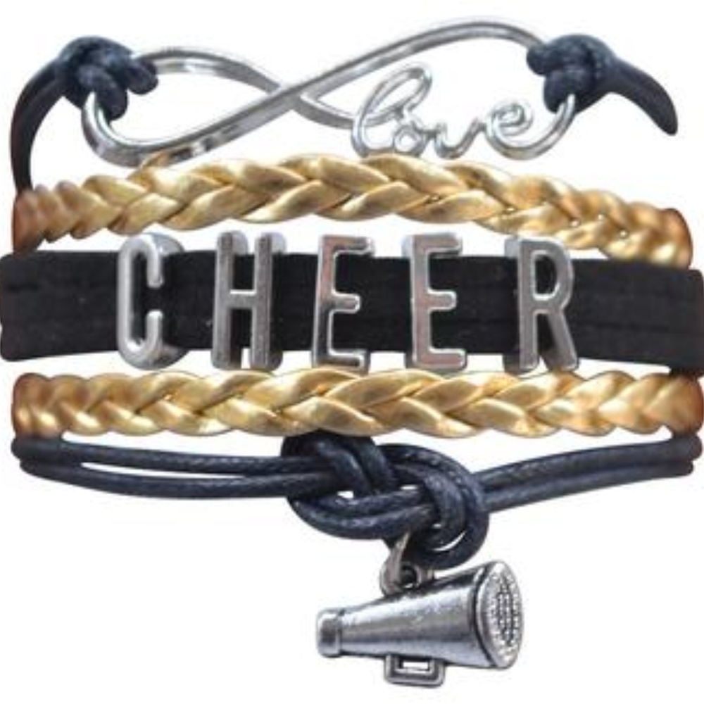 Girls Cheer Bracelet - Black & Gold